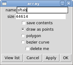 Propiedades del objeto array en Pd